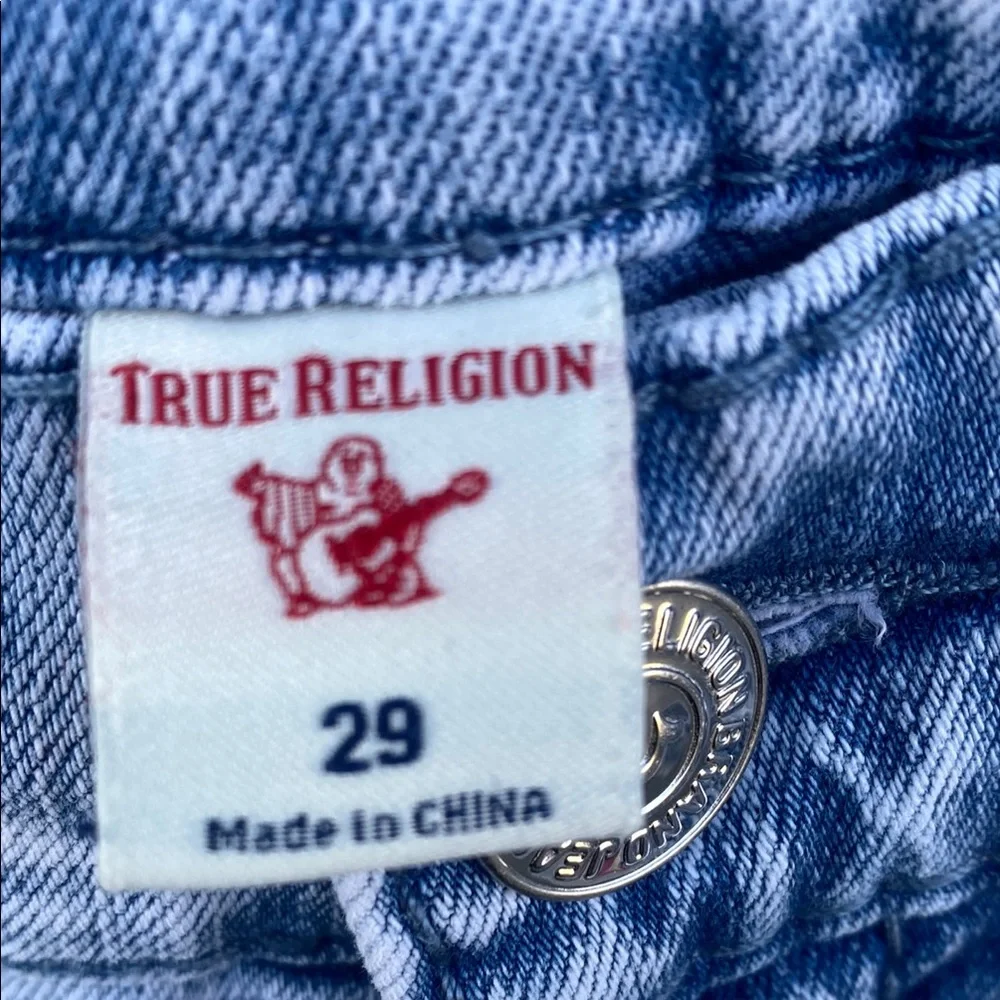 True Religion Blue Skinny Moto Jeans